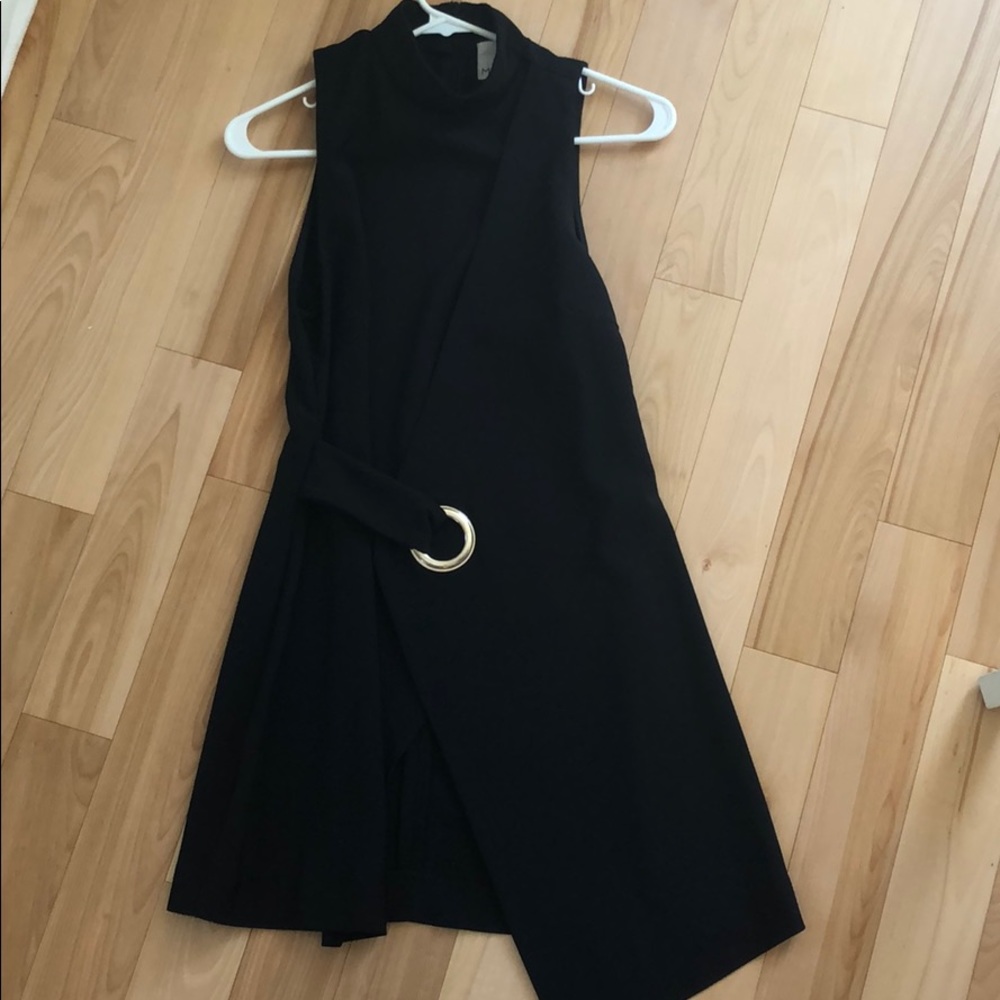 MP | C Asymmetrical Black Dress with Ring